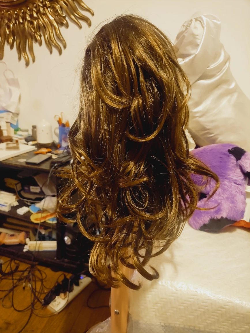 #Cleanout Brown, Auburn Curly half Wig New - photo 2