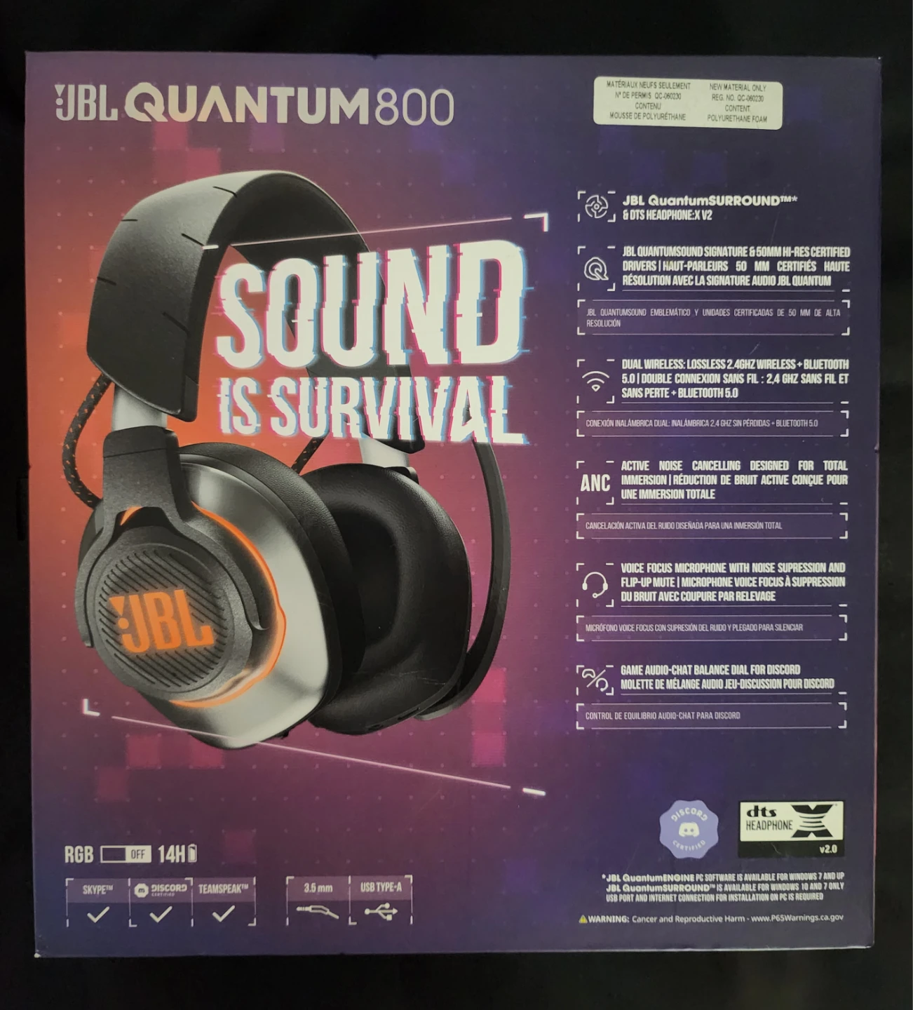 JBL Quantum 800 Gaming Headset - Like New! - photo 2