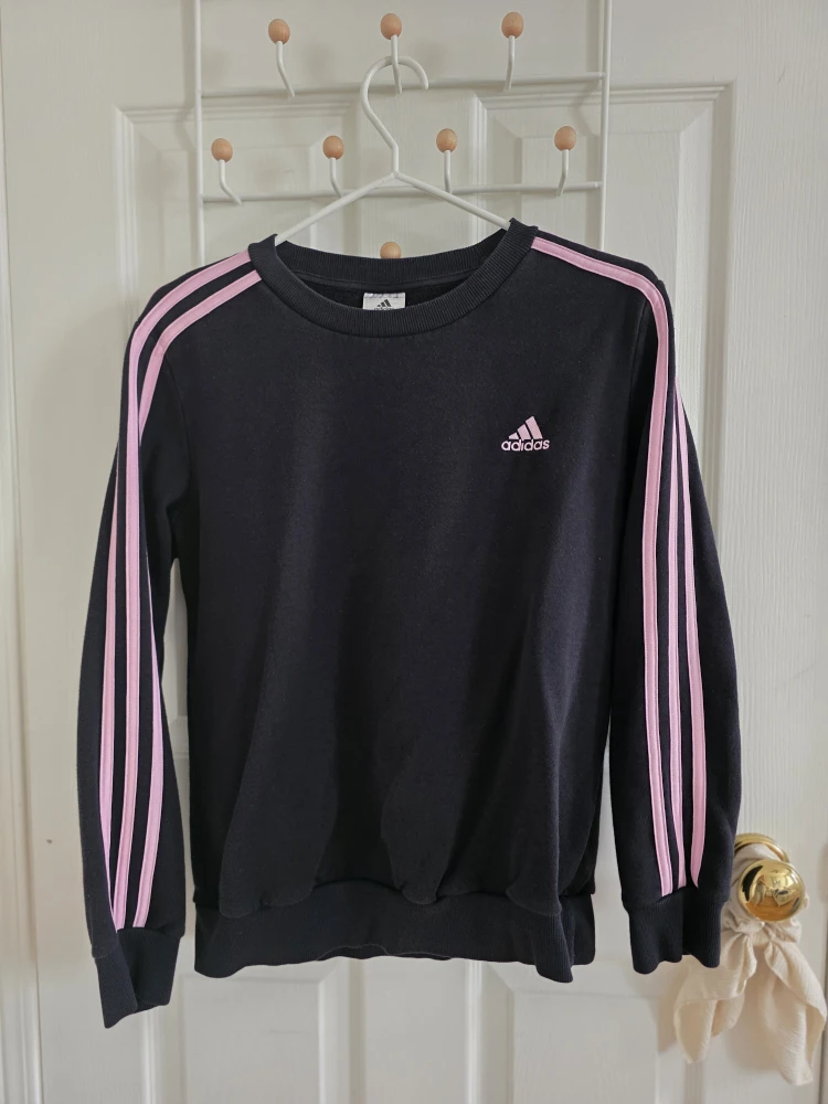 Adidas Black & Pink 3-Stripe Sweatshirt