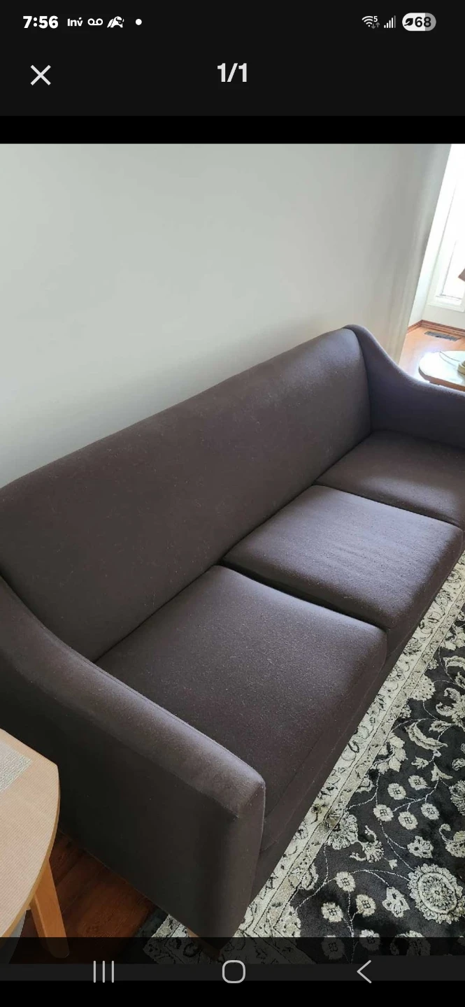 Brown Fabric Sofa - Three Seater