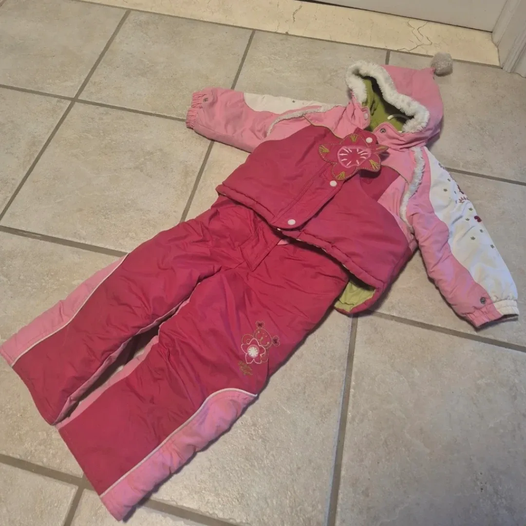 Gagou Tagou 24M Snowsuit - Pink & White