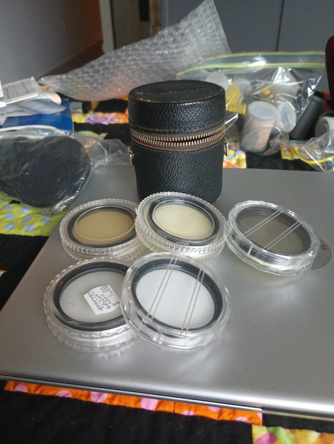 Vintage Camera Lens Filters with Case