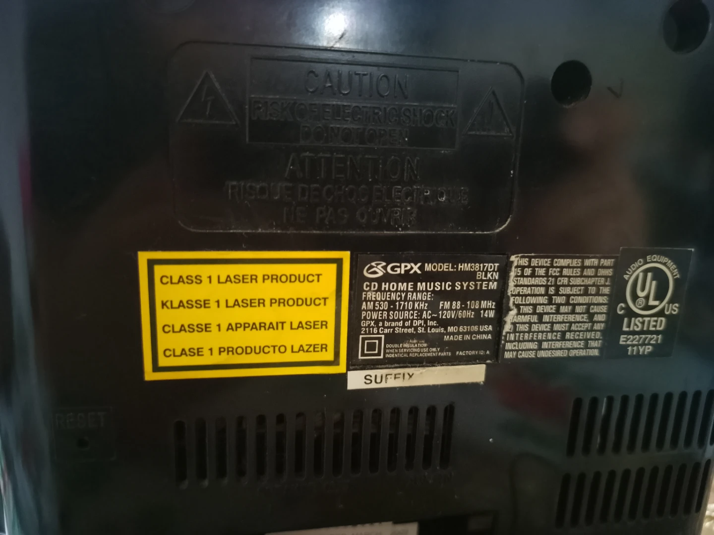 GPX HM3817DT CD Home Music System - photo 3
