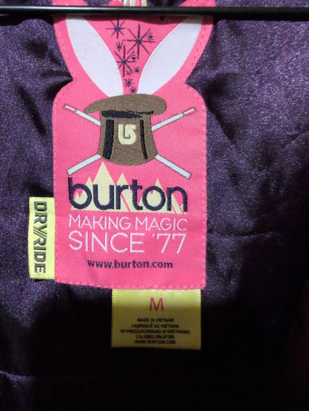 Burton Purple Jacket Size M