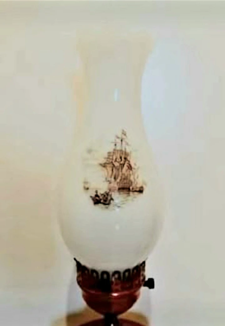 Unique Stunning Italian Copper & Opaline Tall Lamp - photo 3