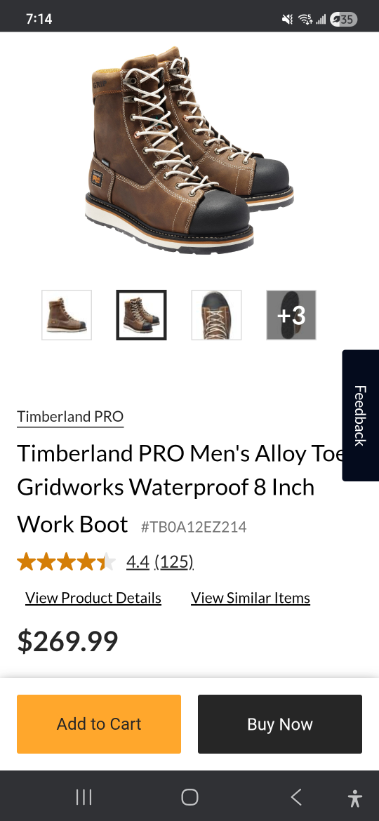 Timberland PRO Gridworks Waterproof 8-inch Work Boots 10. 5w