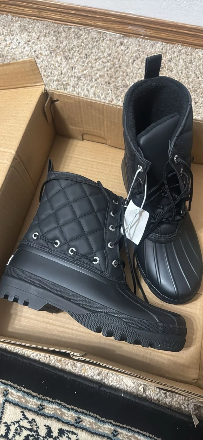 Black Quilted Duck Boots - New in Box - photo 5