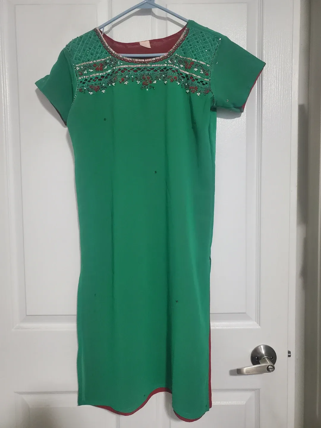 Pattiala suit: top and pants Red & Green