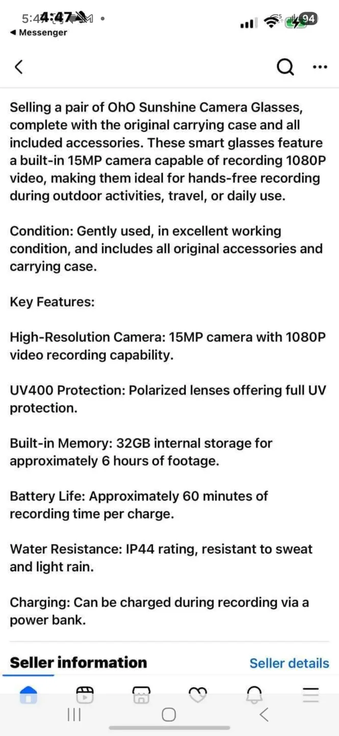 Oho HD Video Sunglasses image indicator(7)