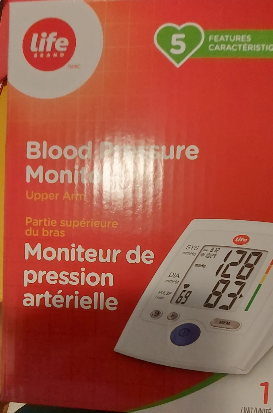 Life Brand Blood Pressure Monitor - Upper Arm