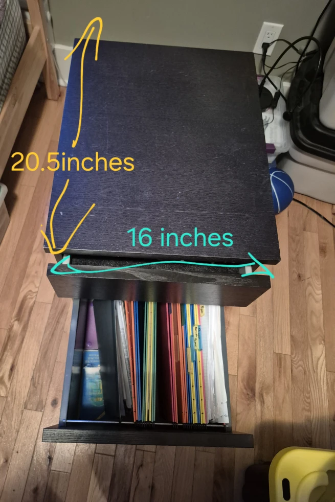 Black Rolling File Cabinet - 23" Height - photo 3