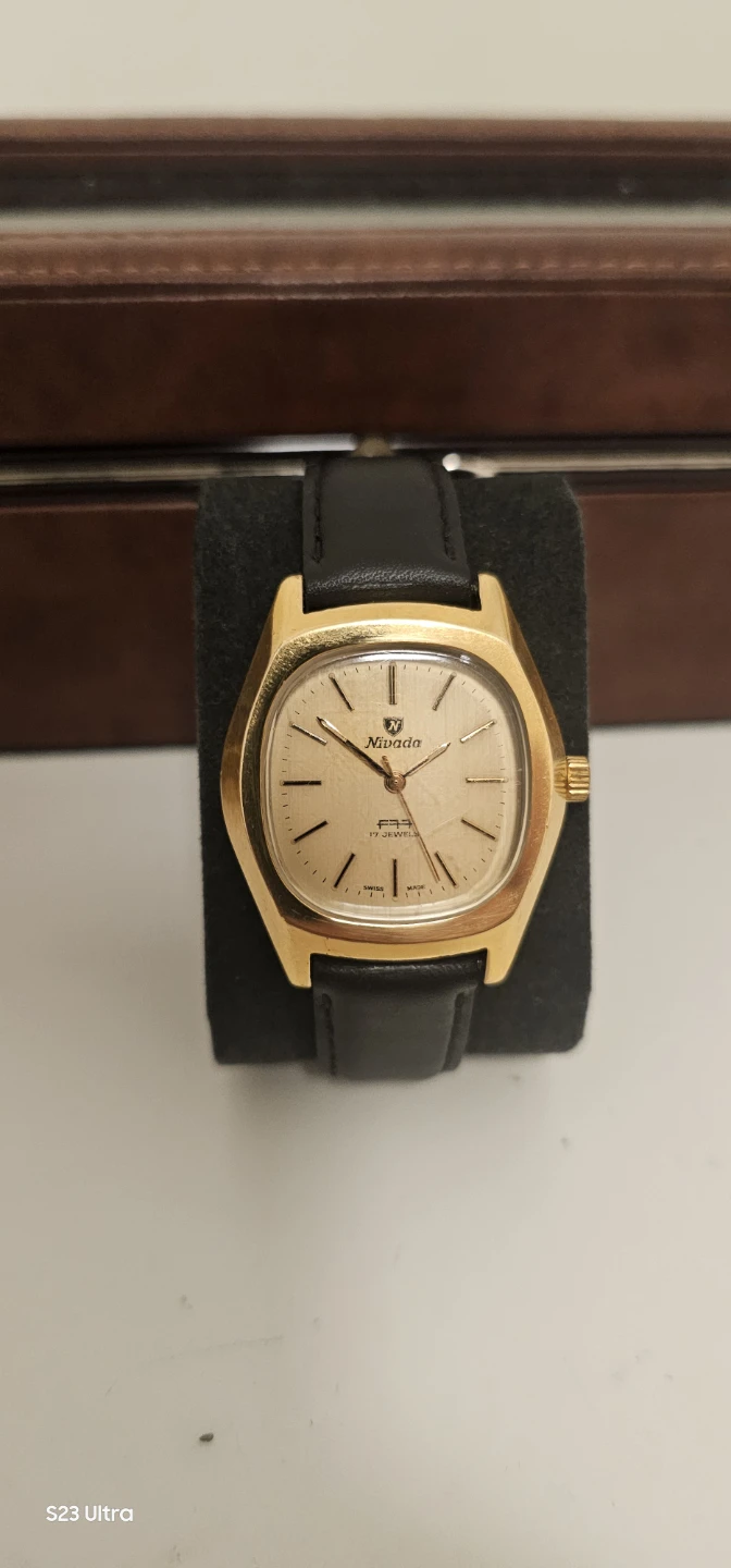 Nivada Grenchen Swiss Made Gold Watch