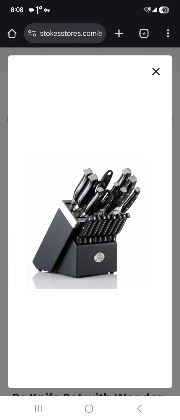 Remy Olivier Knife Set with Wooden Block