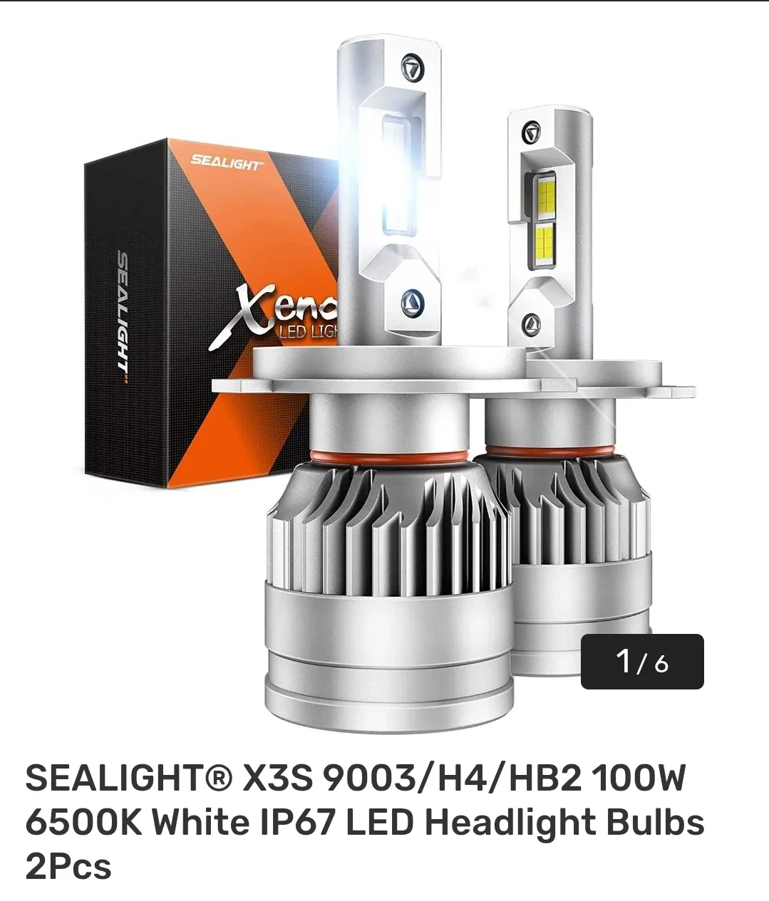 SEALIGHT X3S 9003/H4 100W LED Headlight Bulbs