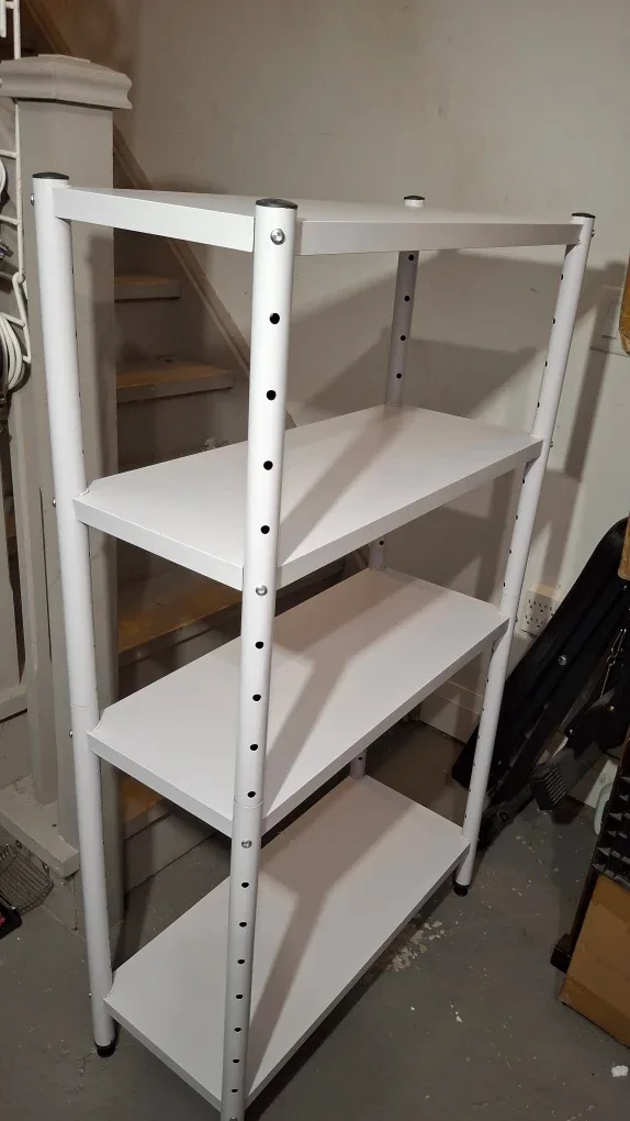 White Metal Shelving Unit (11"x27" h49") image indicator(2)