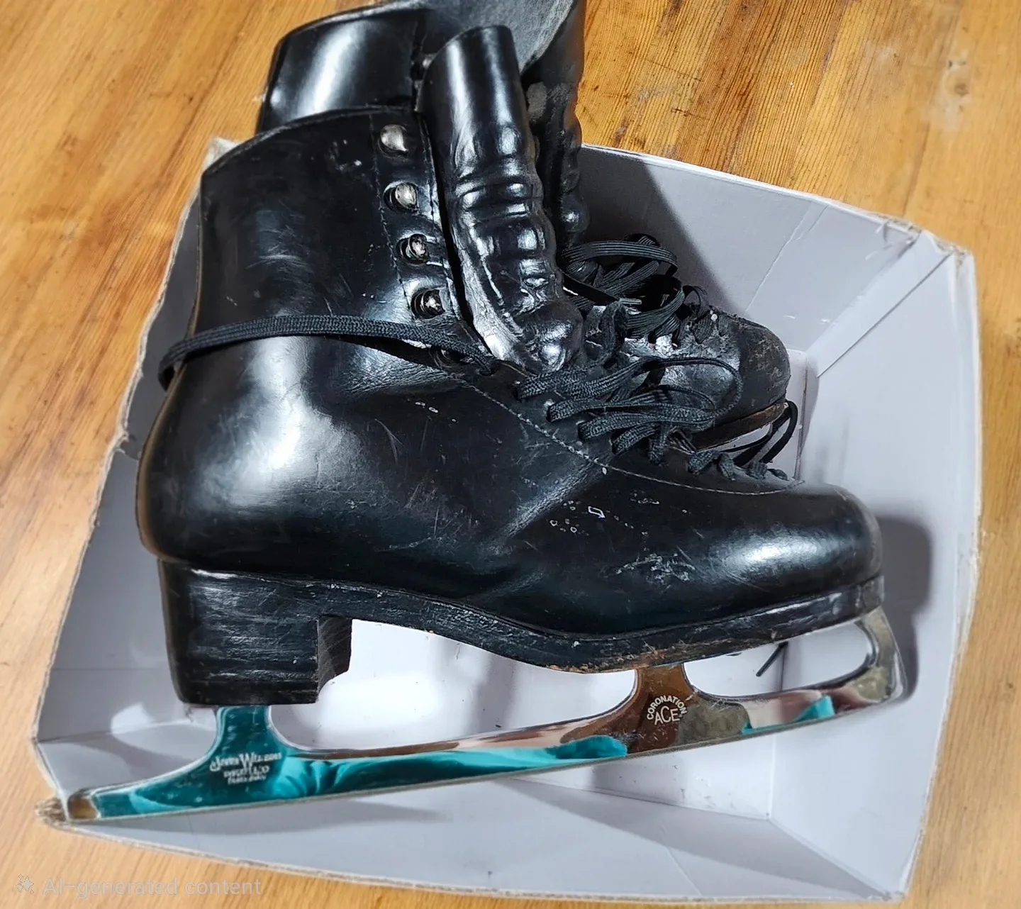 Wifa Black Leather FIGURE Skates - US Size 8 #cleanout