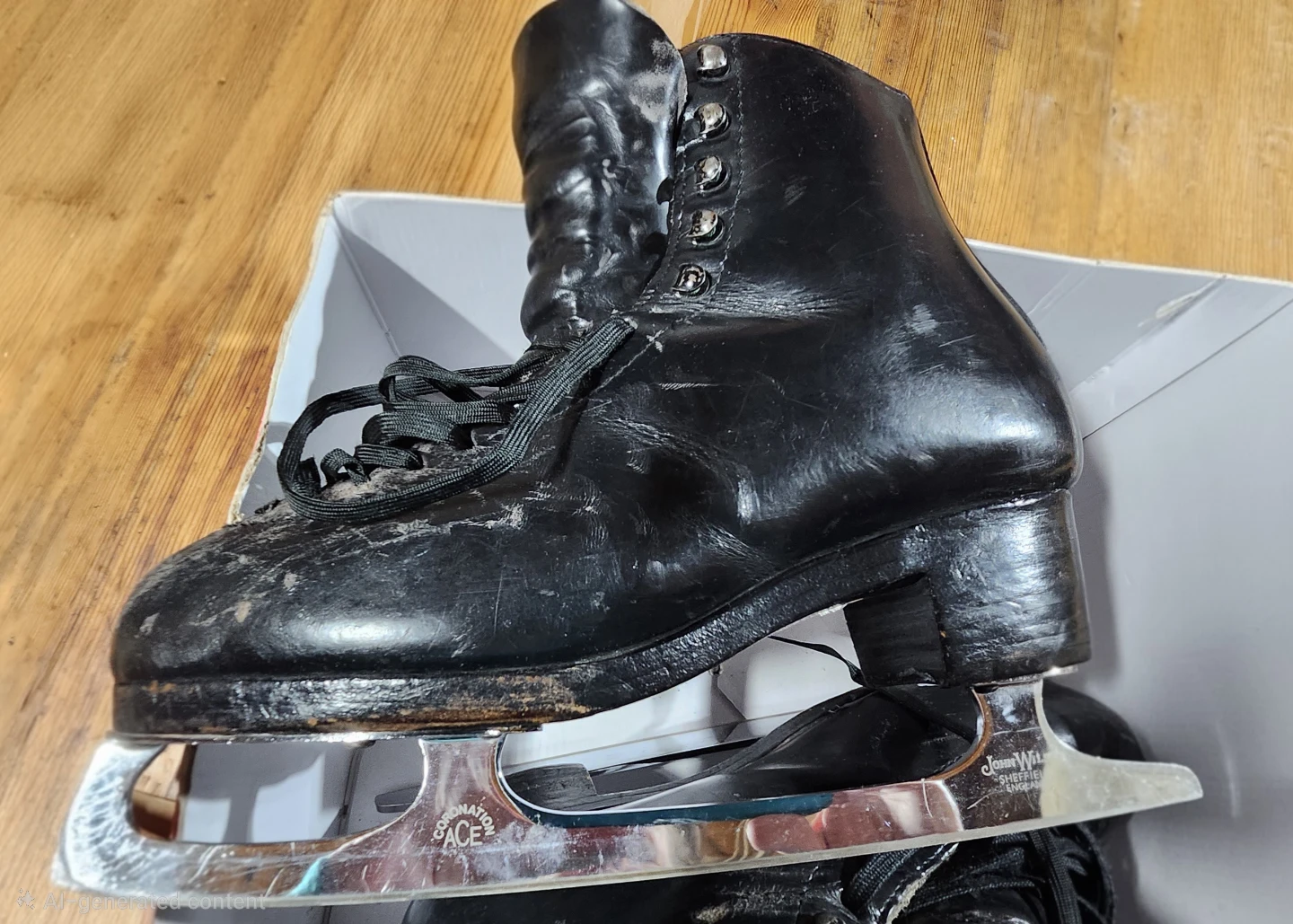 Wifa Black Leather FIGURE Skates - US Size 8 #cleanout - photo 3