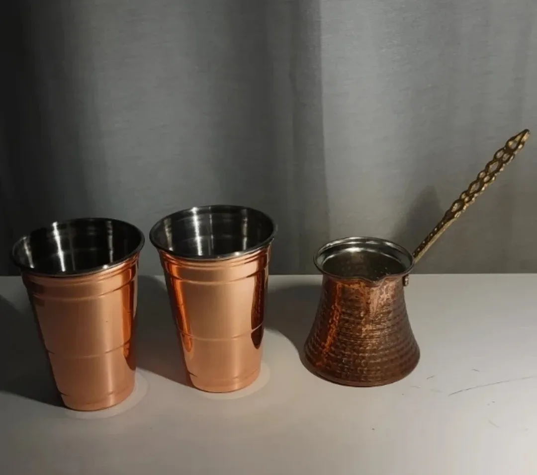 IMIKEYA Turkish, Greek Arabic Copper coffee Pot #Cleanout image indicator(3)