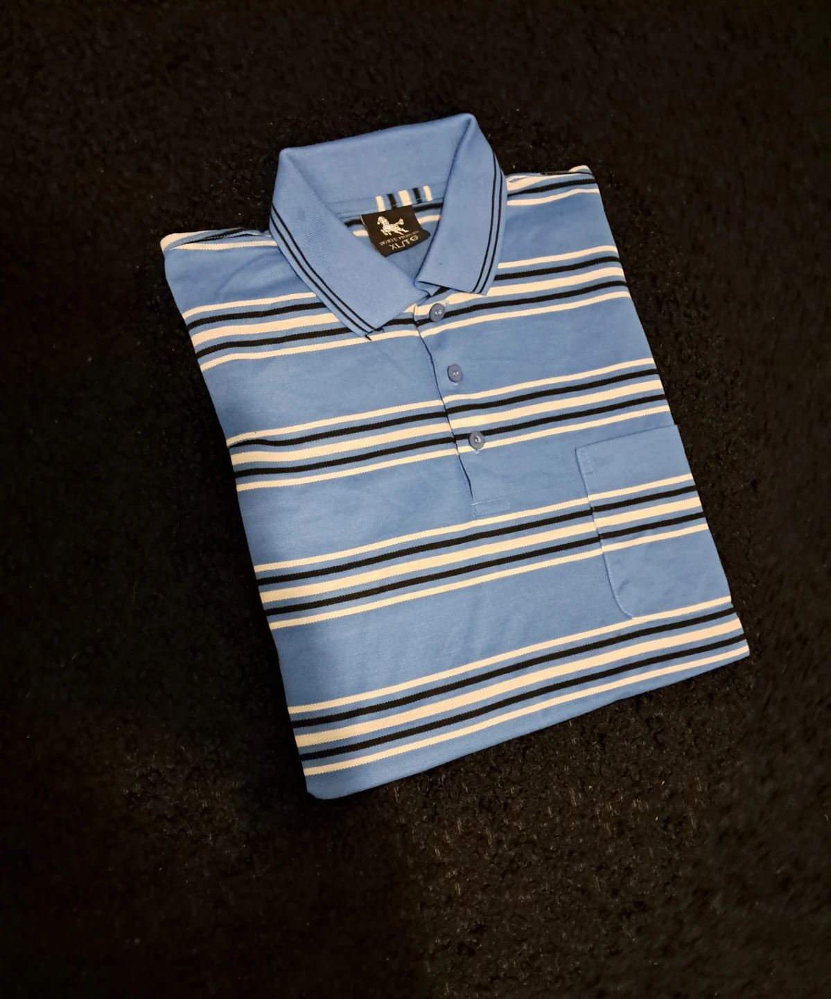 Striped Polo Shirt - Blue