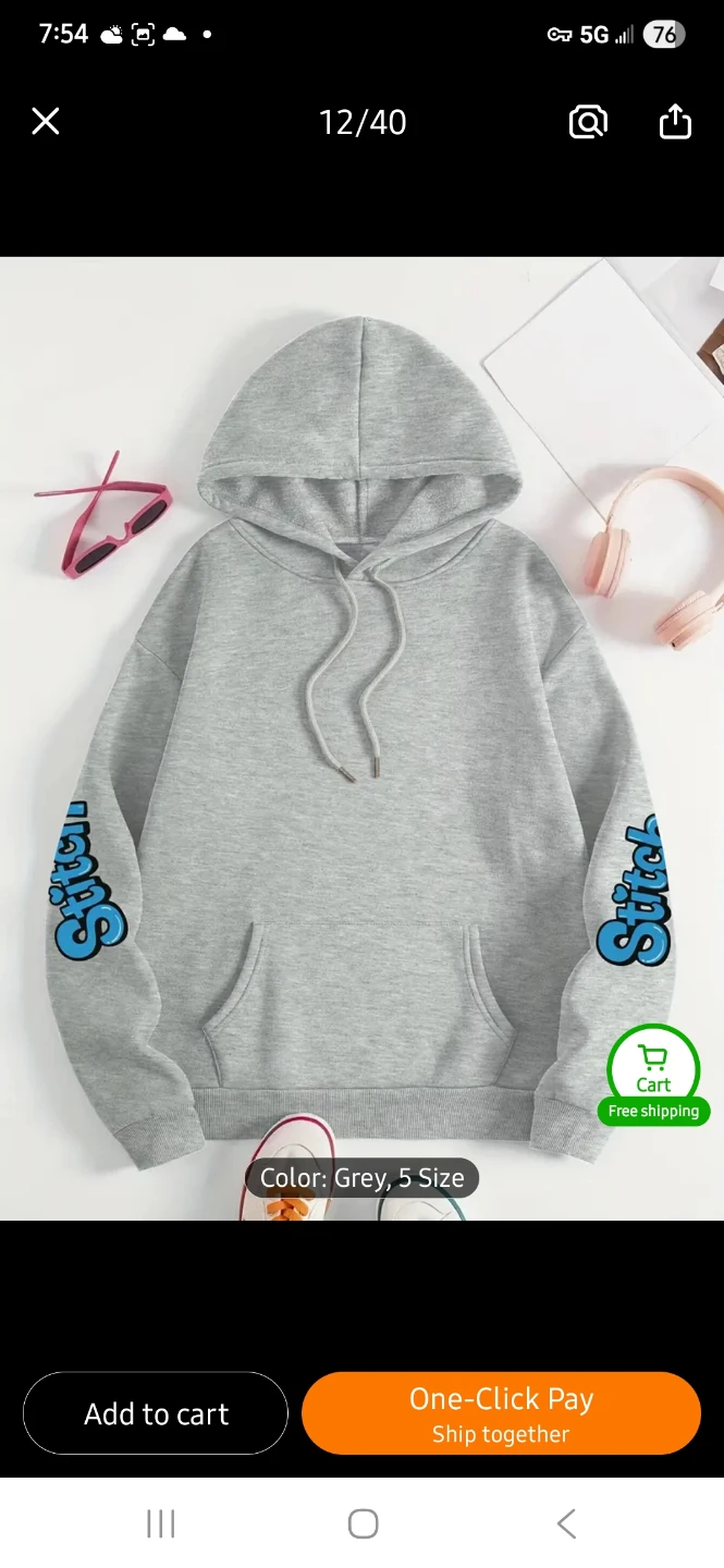 NEW Stitch and Jack Graphic Hoodie (XL Sizes Only) 💙 - photo 4