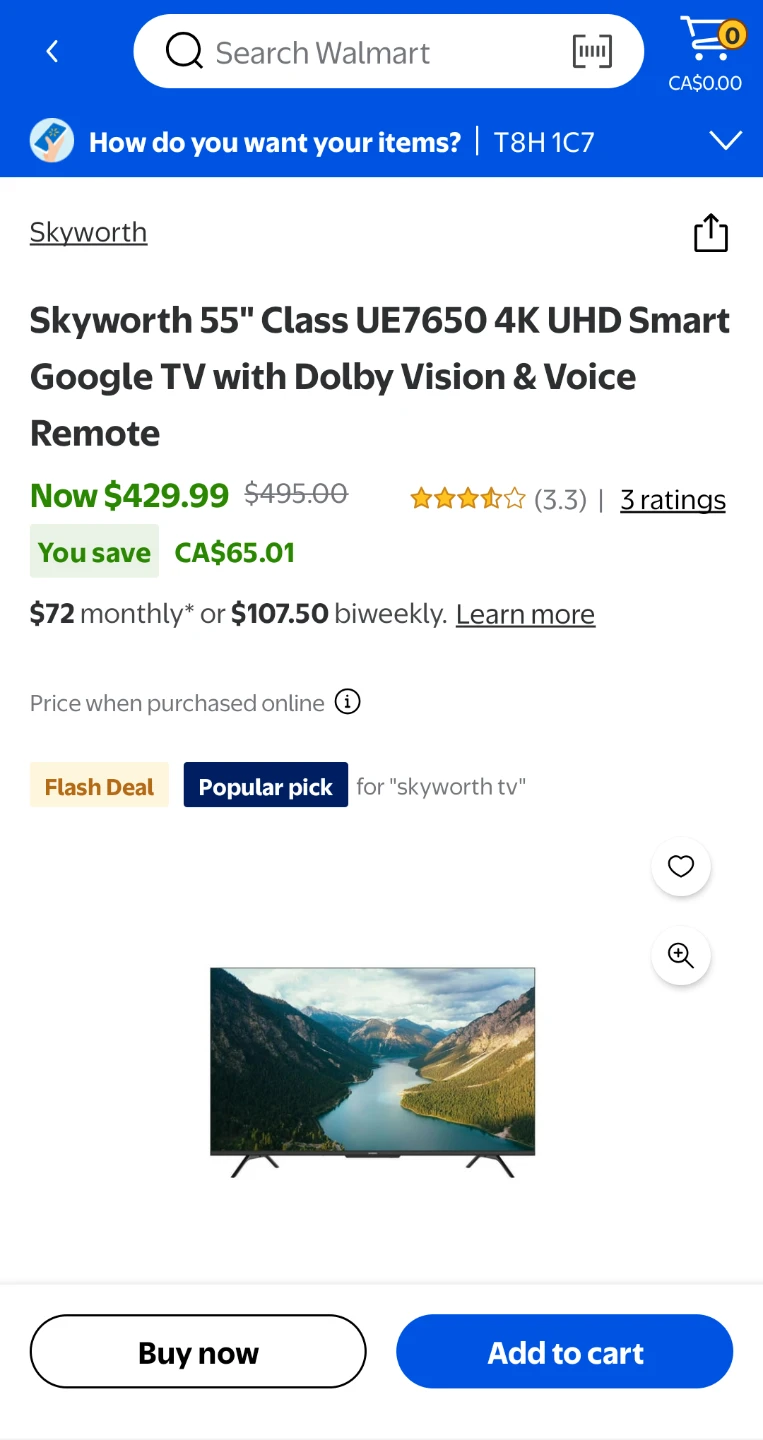 55-In UHD Smart skyworth TV with firestick 350 OBO - photo 2