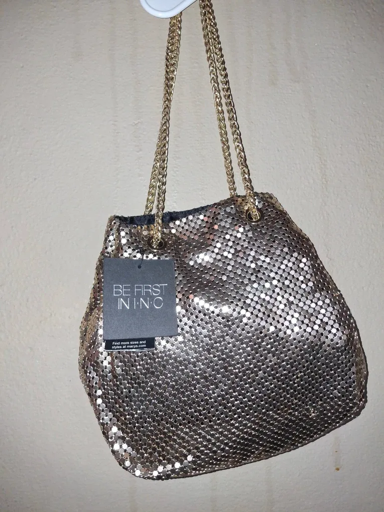 Be First IN.I.C Gold Chainmail Bucket Bag