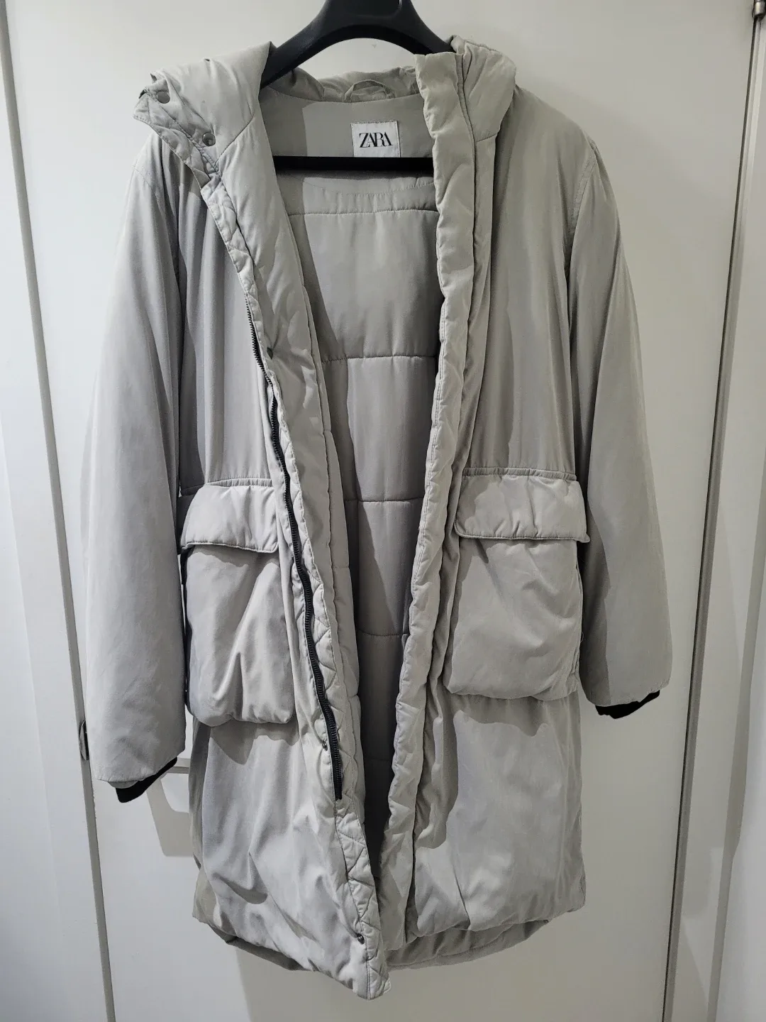 [Zara] Men's Puffer Parks in Stone Gray - Size S
