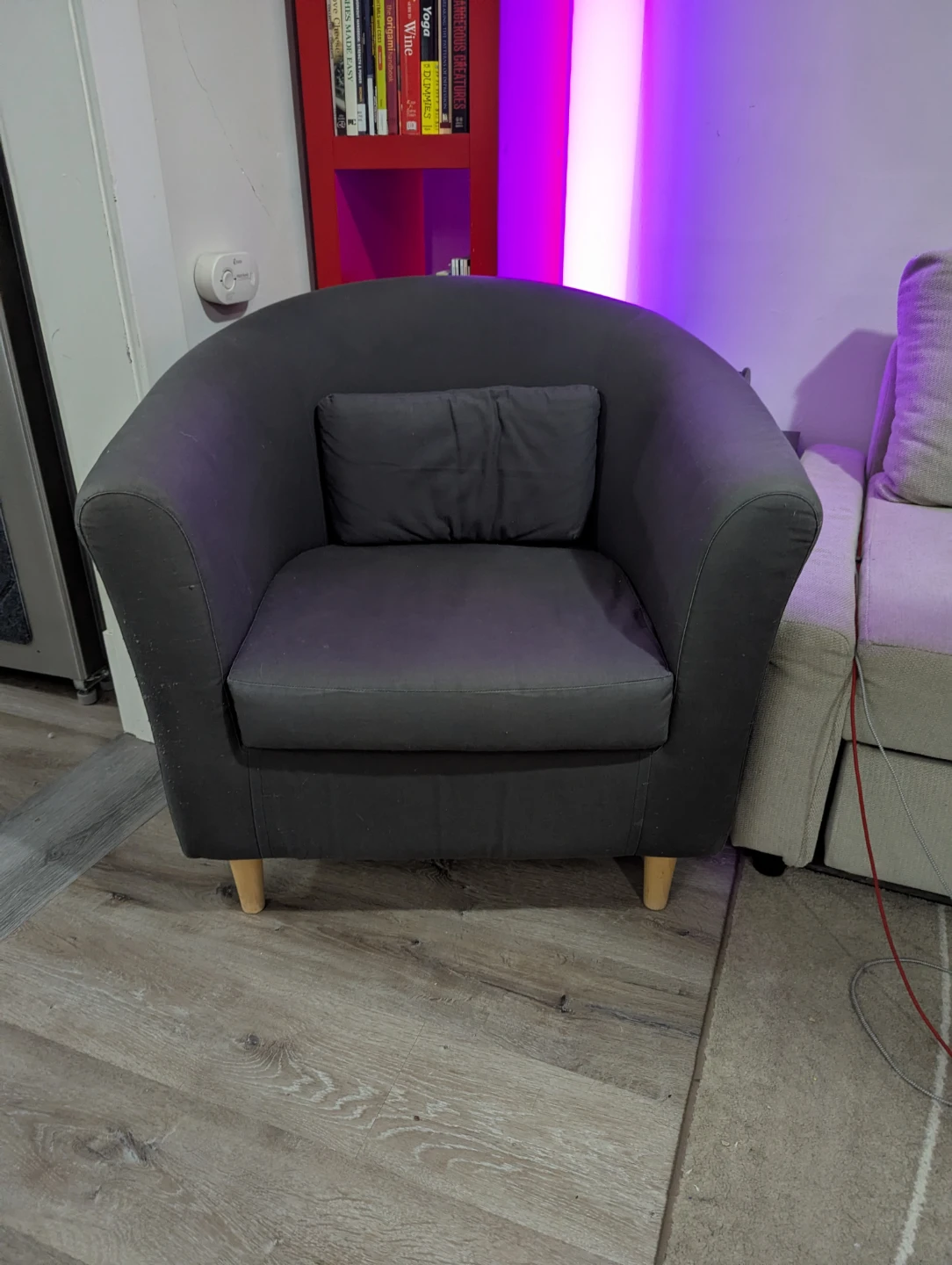 Grey Armchair with Pillow