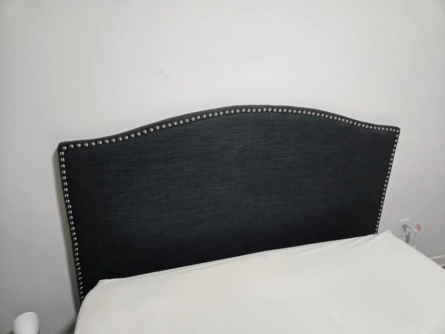Upholstered Headboard - Dark Grey with Nailhead Trim image indicator(2)