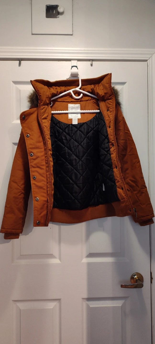 Faux-Fur Hooded Bomber Jacket - Size S - photo 3