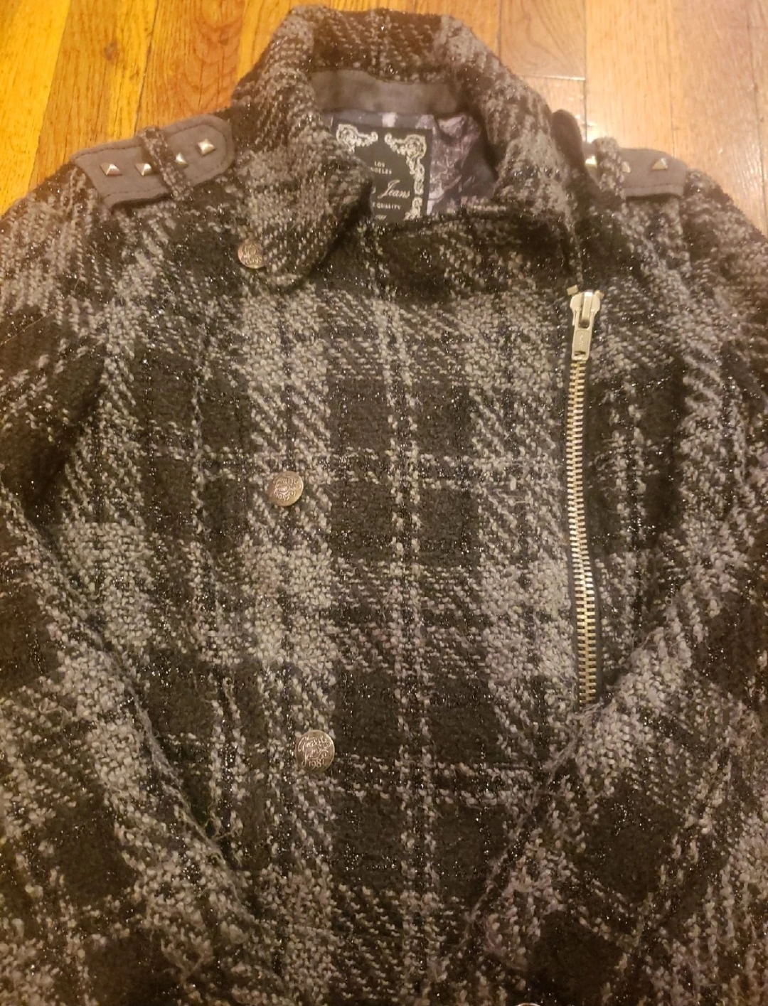 Guess Jeans Women's Plaid Moto Jacket - photo 2