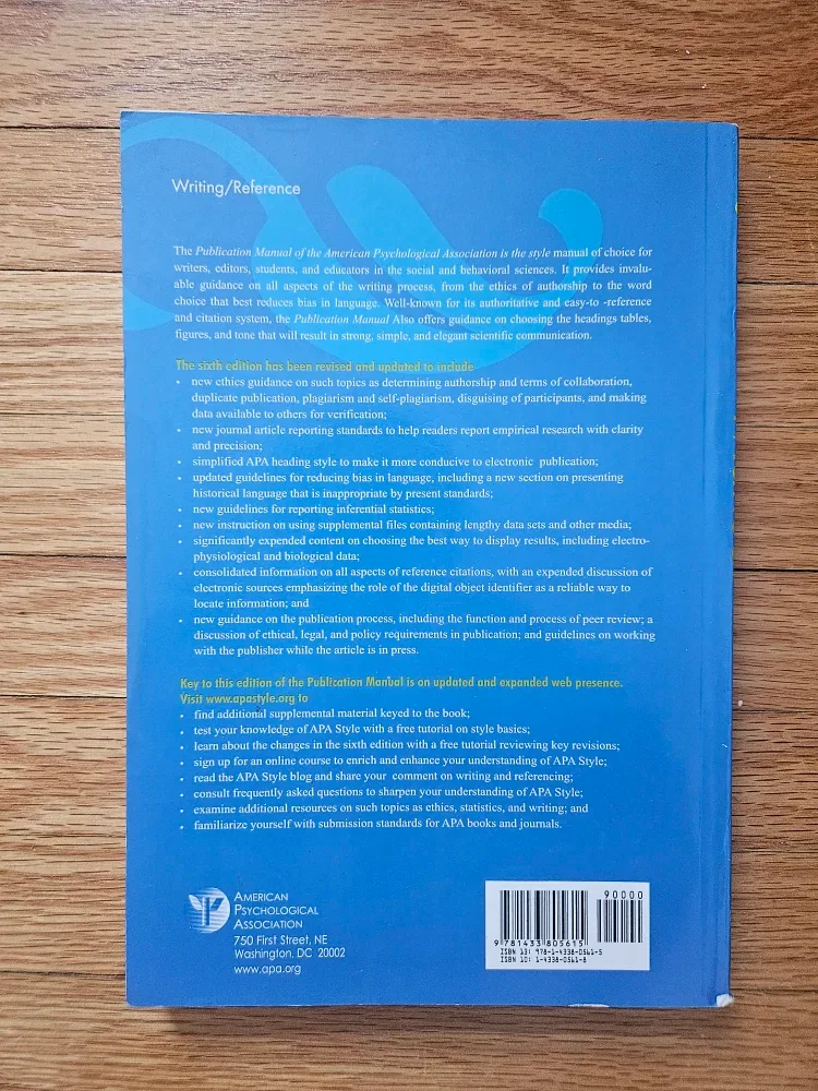 APA Publication Manual 6th Edition image indicator(2)