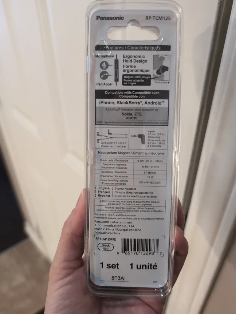 New Panasonic ErgoFit RP-TCM125 Headphones image indicator(2)