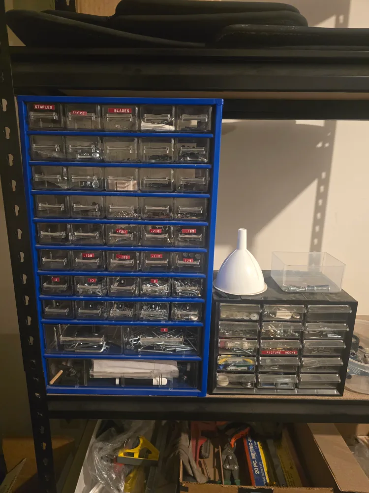 assortment of screws and organizers