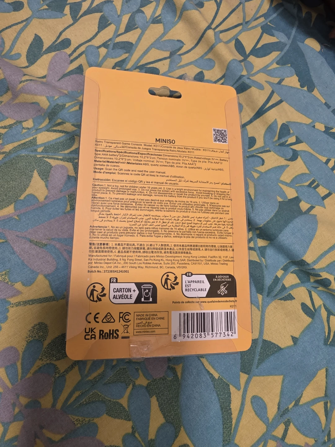 New Miniso Mini Game Console - Blue - photo 2