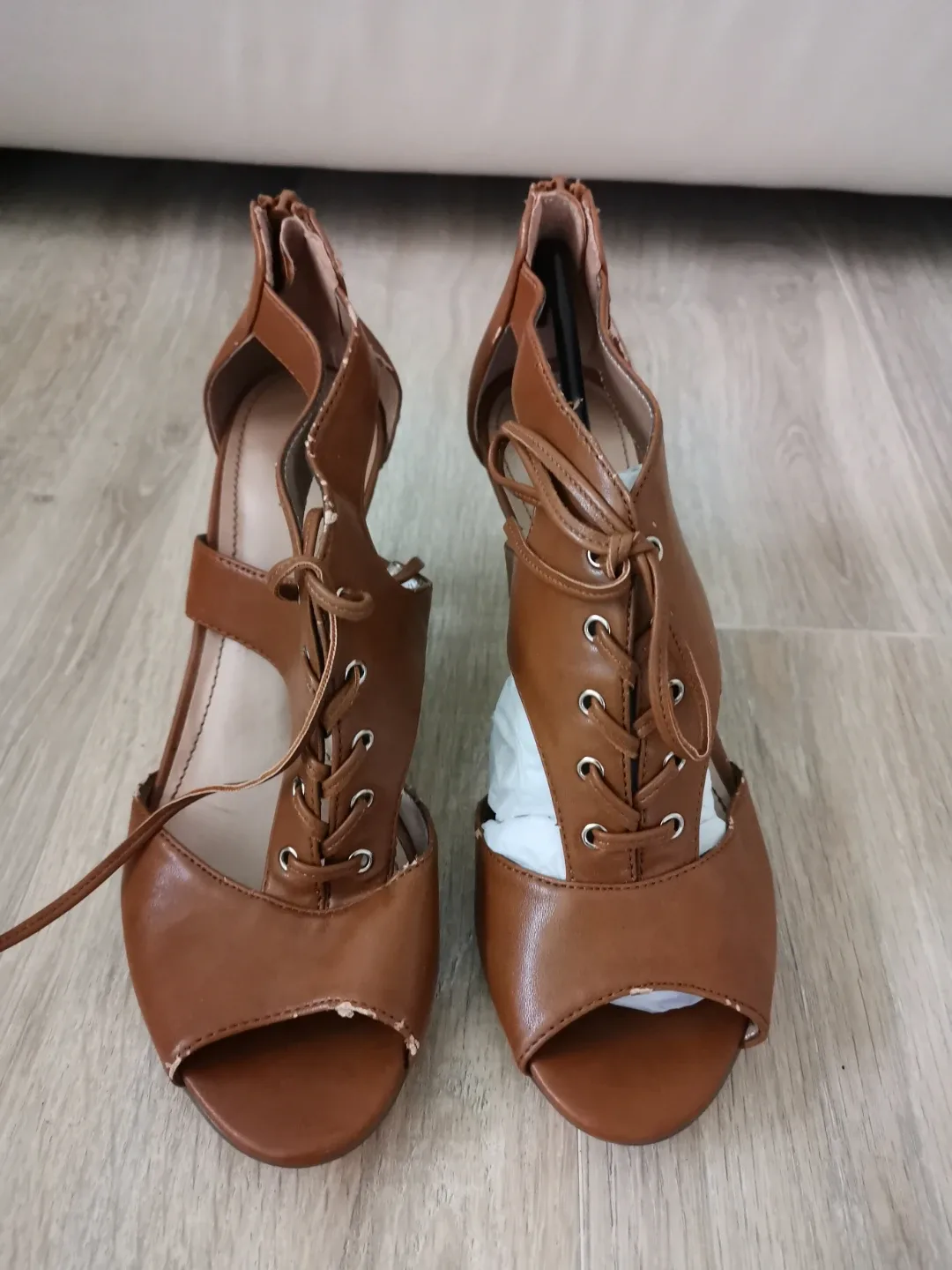 Style&co Brown Lace-Up Heels - Size 7M
