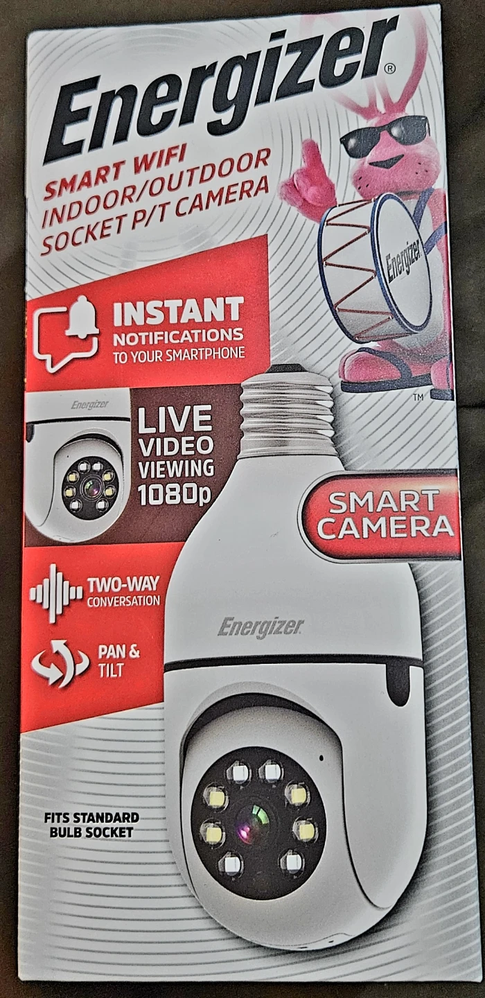 Energizer Smart WiFi Indoor/Outdoor Socket P/T Camera - New