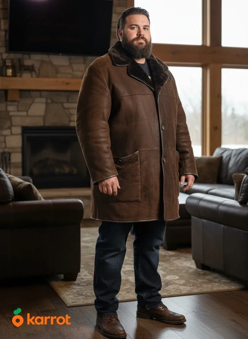 Shearling Brown Leather Coat - Made in Italy