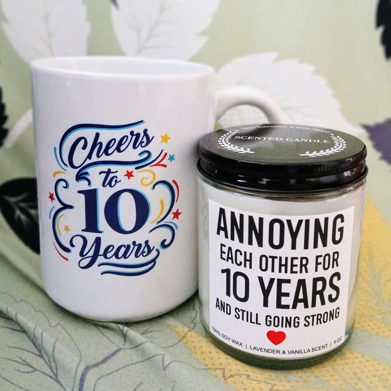 10 Years Anniversary Gift Set (Mug + Candle) #Cleanout