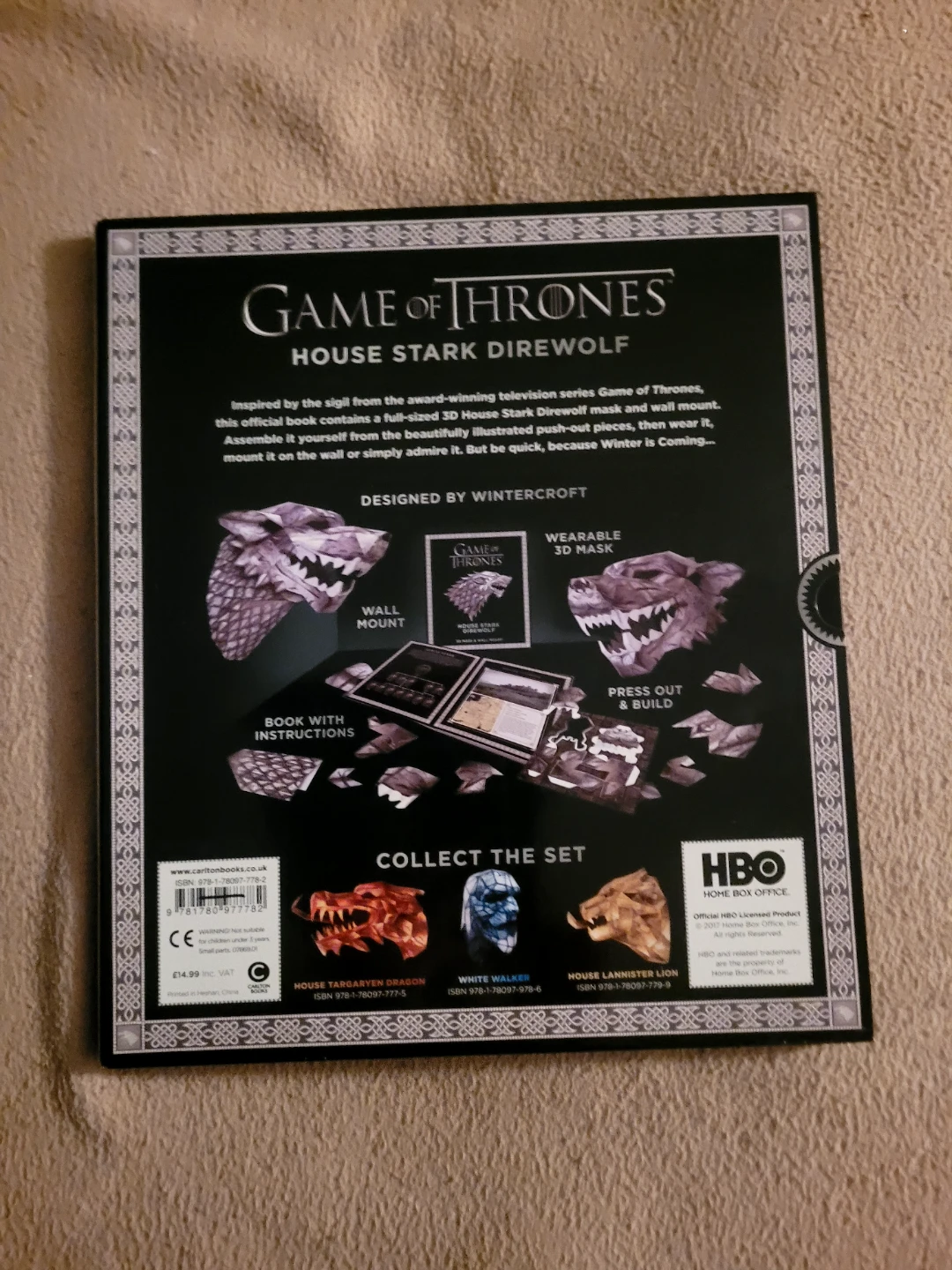 Game of Thrones House Stark Direwolf 3D Mask Wall Mount #gifting - photo 2