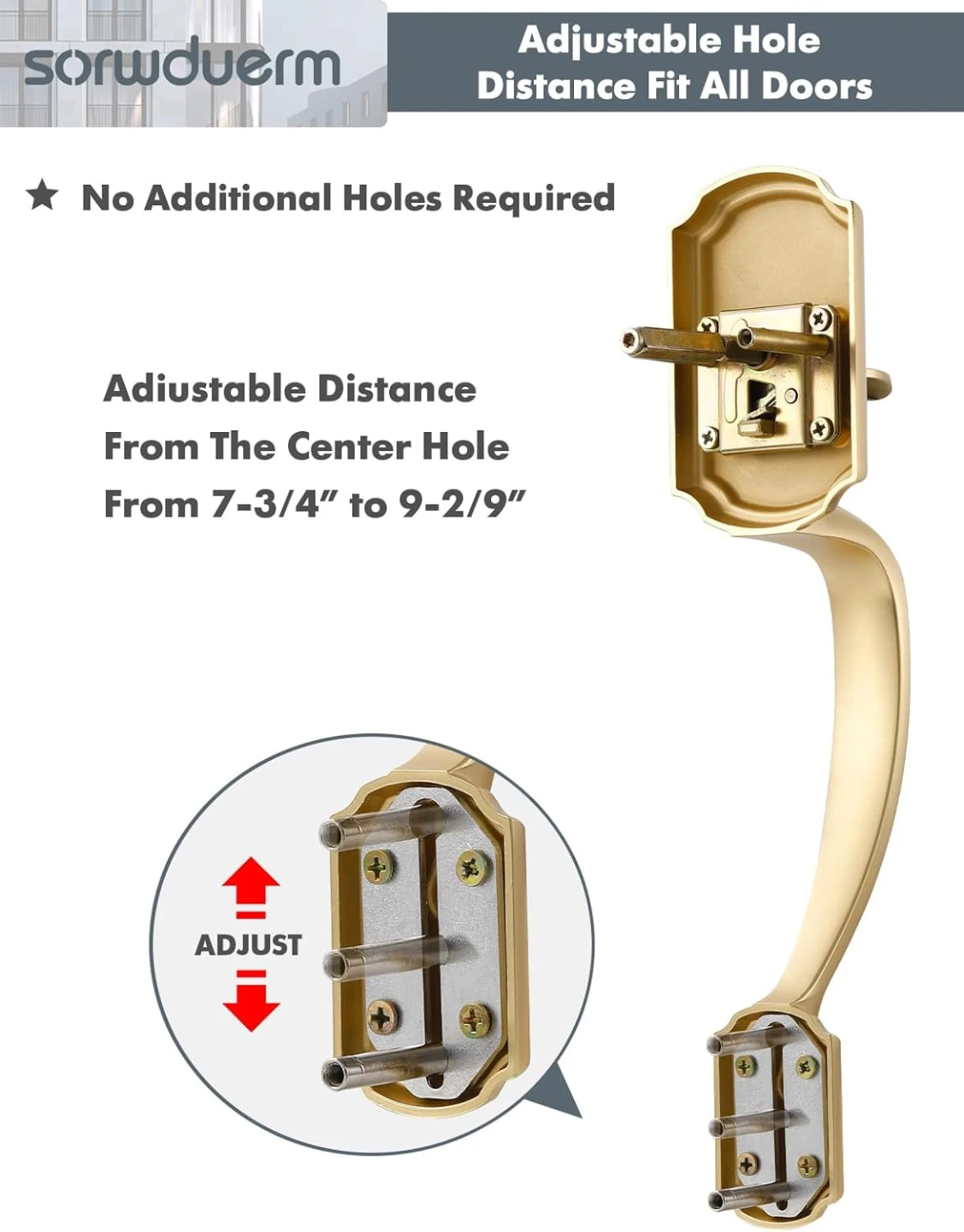 Gold Front Door Handle and Deadbolt Set BNIB - photo 3