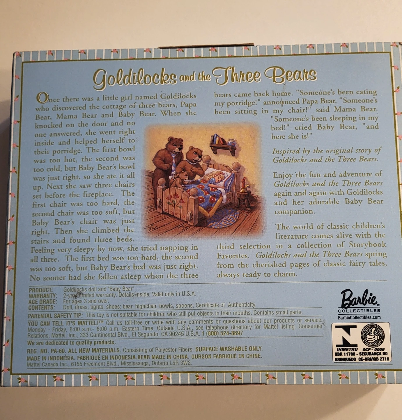 Collector Edition Goldilocks and the Three Bears Barbie Doll - photo 2
