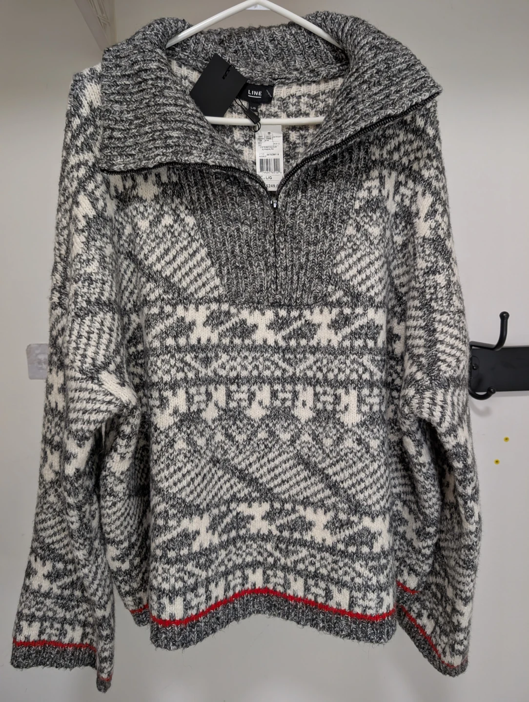 LINE Alpine Fair Isle Zip Sweater - Size L/G