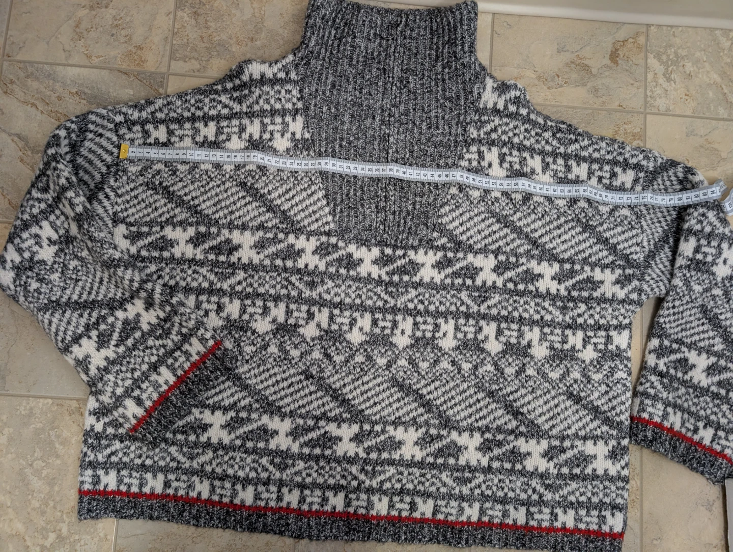 LINE Alpine Fair Isle Zip Sweater - Size L/G - photo 4