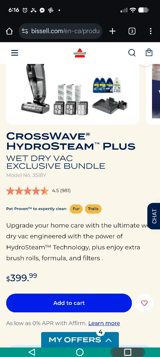 Bissell CrossWave HydroSteam Plus - Like New! image indicator(5)