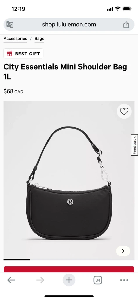 Lululemon City Essentials Mini Shoulder Bag 1L - Black