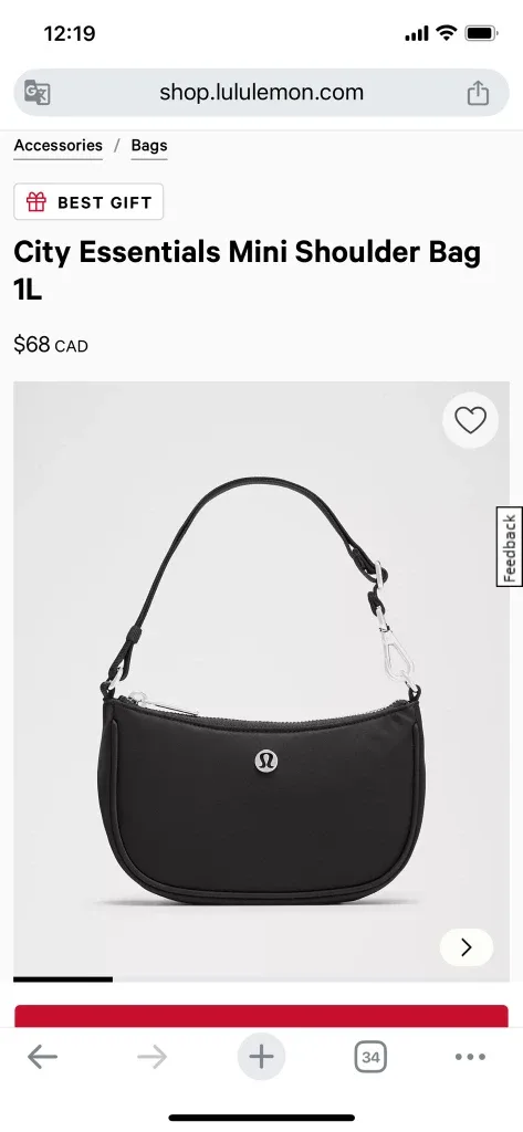 Lululemon City Essentials Mini Shoulder Bag 1L - Black