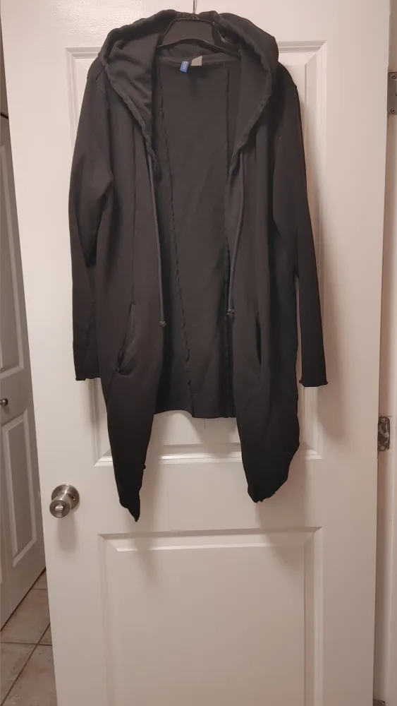 Black Hoodie Cardigan - Size L