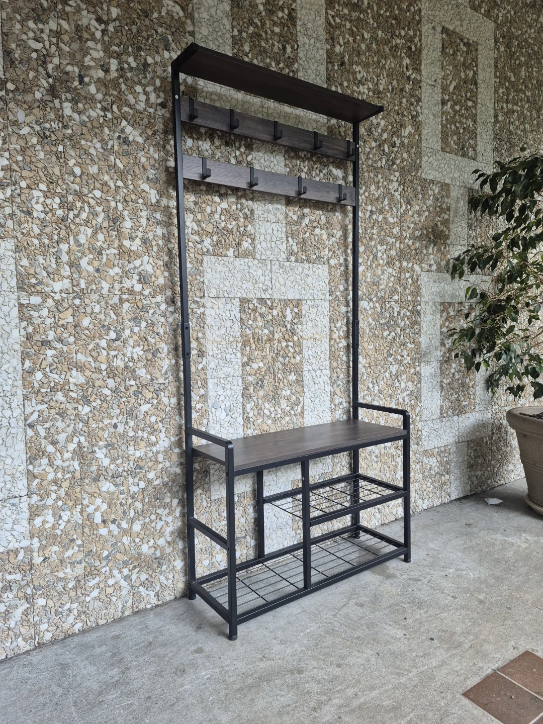 Hall Tree with Bench & Coat Rack - photo 5
