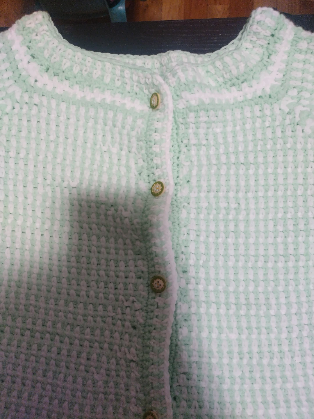Handmade Crocheted Sweater - Mint Green - photo 2